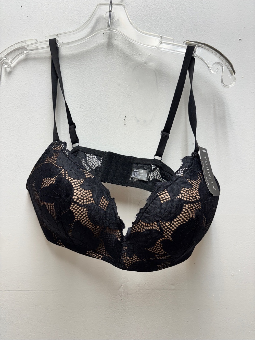 Youmita Black Lace Underwire Bra 38B